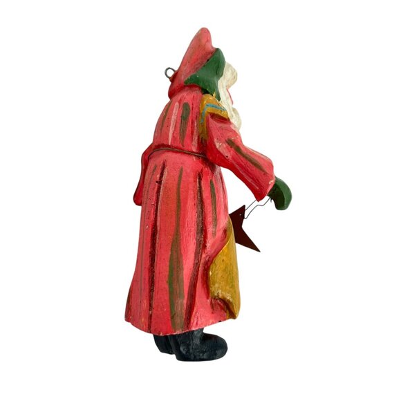 House Of Hatten 1987 Enchanted Forest Hand-Painted Santa Figurine Bells Star - Picture 6 of 11